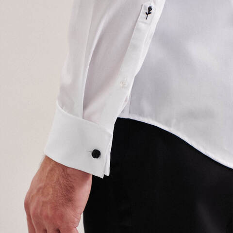 Сорочка мужская Seidensticker Slim Fit 01.666244-01 из поплина белая под запонки