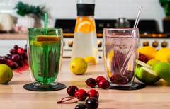 Стеклянная коктейльная трубочка разноцветная, 14 см