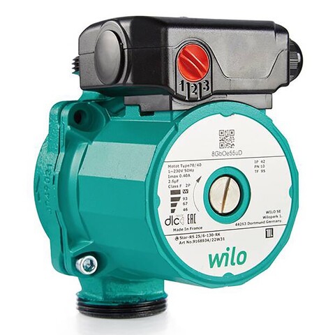 Насос циркуляционный Wilo Star-RS 25/6-130 (гайки- адаптеры на 180)