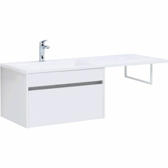 Aquanet 239217 Тумба с раковиной Токио 130 L подвесная 1 ящик цвет белый глянец (239217) фото