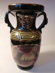 Ваза фарфор 15 см с видами Петербурга