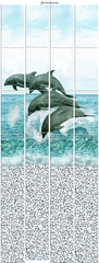 Панель ПВХ 3D Океан дельфины 2700х250 мм
