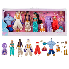 Подарочный набор кукол Disney Store, Жасмин, Джин, Аладдин с одеждой и аксессуарами
