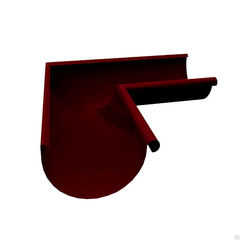 Угол желоба внешний ф125-90гр (RAL 3005-винно-красный)