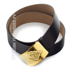 Купить ремень кожаный вооруженные силы РФ - Магазин тельняшек.ру 8-800-700-93-18Ремень кожаный Вооруженные силы РФ Черный с латунной пряжкой в Магазине тельняшек