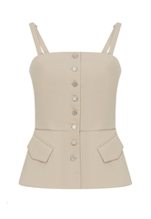 Топ приталенного силуэта (бежевый)