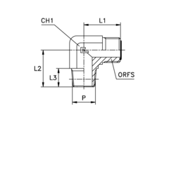 Штуцер ввертной FC90 ORFS 9/16'' D06 NPTF 1/4'' CAST