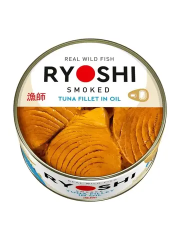 Тунец Барс Ryoshi полосатый копченый в масле ж/б 185г ключ, шт