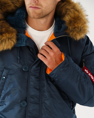 Парка Alpha Industries N-3B Slim Fit Slate Blue (Голубая)