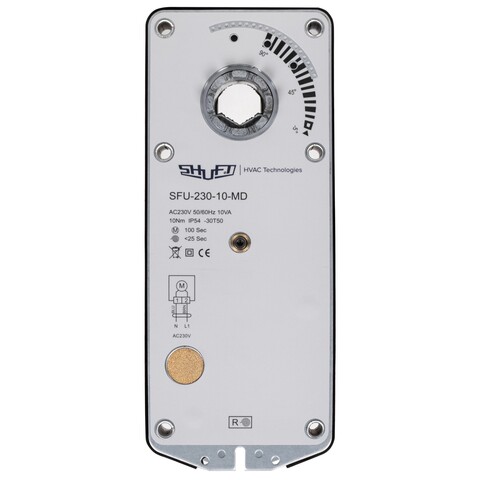 Электропривод Shuft SFU-230-10-MD с моментом вращения 10 Нм с возвратной пружиной