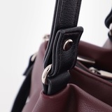 Сумка Саломея 607 гладкий бордо + черный