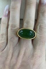 Кольцо капля с цветной вставкой из акрила в стиле BOTTEGA