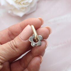 УЦЕНКА!!! Подвеска Цветок с фианитами 15 мм, родий, У100