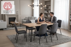 Стол обеденный Рикет 160х90 см из массива дуба, на металлических ножках