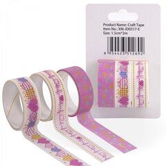 
          Декоративная клейкая лента Alingar 1,5 см х 2 м, 3 шт, "Ритм сердца", асcорти, европодвес