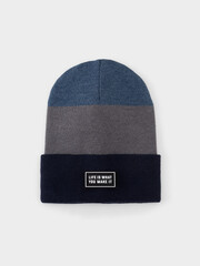 шапка  для мальчика  КВ 20426/темно-синий,тем.серый меланж
