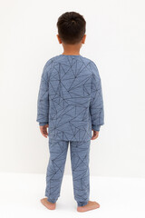 пижама  для мальчика  К 1581/серо-голубой,линии