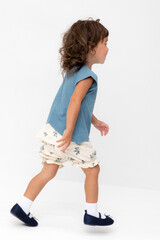 шорты  для девочки  КР 400683/айвори,голубика к561