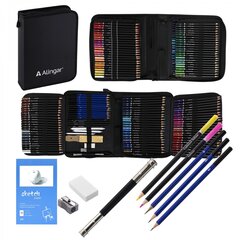 
          Набор художественный Alingar, 145 предм в пенале(цвет,ч/г,уголь.карандаши,маркер,ластик,наждач.блок,точилка, растирка,удлин для каран,скетчбук)