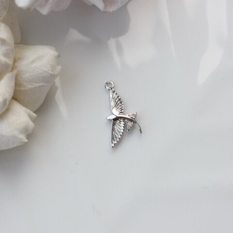 Подвеска Летучая рыба 20*11 мм, родий, П195