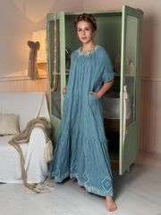 Радонька. Платье льняное макси с вышивкой в этностиле PL-422604