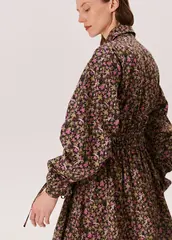 Платье-мини MAGIC FLOWERS зелено-розового цвета