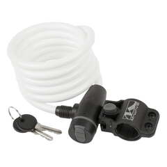 Трос-Замок M-WAVE 10х1800мм, с защ. колпачком, белый (5-233862)