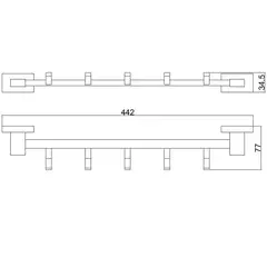 Планка с 5-я крючками BELZ B90315-5, черный