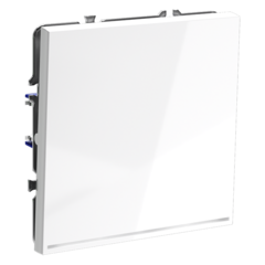 Выключатель встраиваемый VOLTUM S70 одноклавишный с подсветкой 10А, (белый глянцевый)