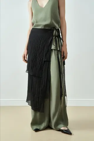 Юбка из жатого тенселя на завязках Ripple / Волна