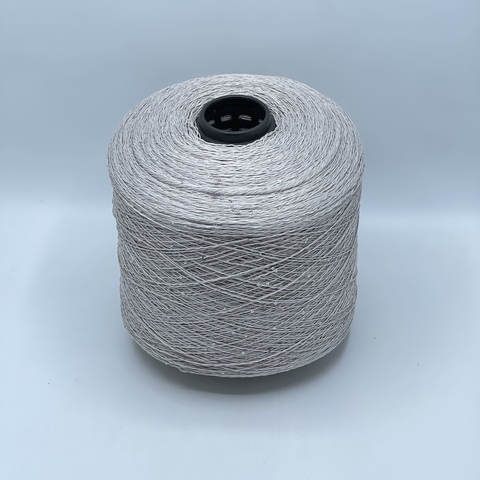 Бобинная пряжа, Linette Pailletes, 450м, 80% Лен, 20% Полиэстер(пайетка), Светло-серый+пайетка. 39426