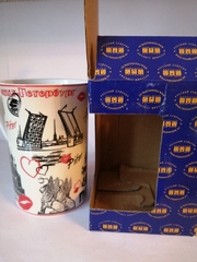 Кружка фарфор 300 мл с видами Петербурга