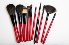 OG Набор кистей из натуральной щетины №10 в кошельке на завязках ЧЕРНЫЙ (10 кистей)