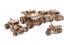 Набор машинок из 5 штук от Eco Wood Art - Деревянный 3D пазл, конструктор, сборная модель