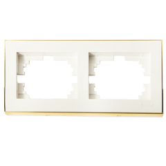 RAIN 703 0226 147 Рамка 2-ая горизонтальная белое/золото