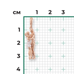 03-2433-00-401-1110-03- Подвеска кулон Мужчина+Женщина (неразлучники) из красного золота