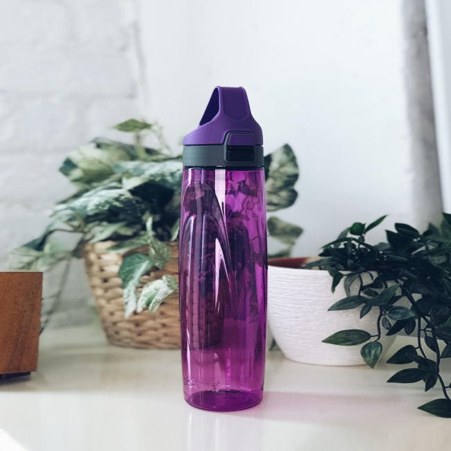 Бутылка для воды с кнопкой Sistema "Hydrate", Тритан, 900 мл, цвет Фиолетовый
