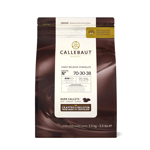 Шоколад темный горький Callebaut Strong №70-30-38, 70,5%, 2,5 кг