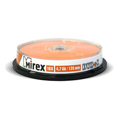 Носители информации DVD+R, 16x, Mirex, Cake/10, UL130013A1L