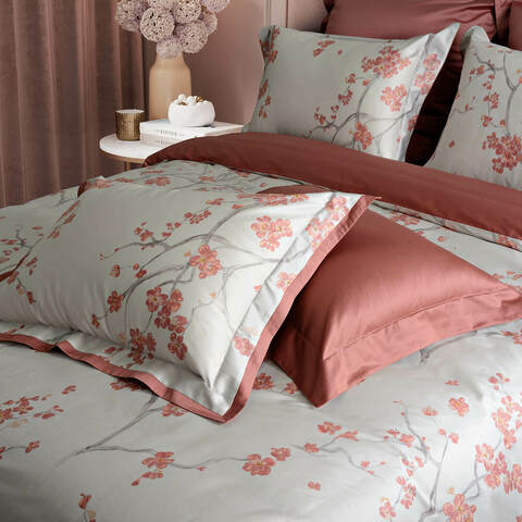 Наволочки 2шт 50x70 Sharmes Sakura белые/коричневые