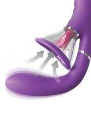 Сиреневый вибростимулятор с помпой и имитатором языка Her Ultimate Pleasure Pro - 