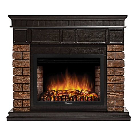 Портал Firelight Bricks Wood 30 камень коричневый шпон темный дуб