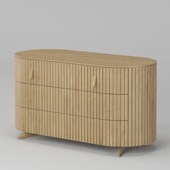 Комод 3 ящика Эклипс (натуральный дуб), 126x68x54 см