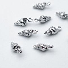 Подвеска Ракушка, цвет серебро (родий), размер 11*4 мм, цена за 1 шт