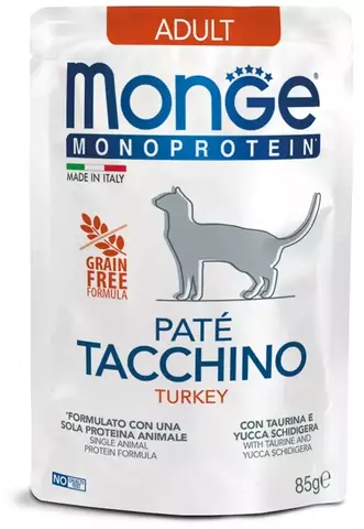 Monge Cat Monoprotein Pouch паучи для кошек (индейка) 85г