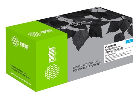 Картридж лазерный Cactus CS-W2031X W2031X (есть ограничения по прошивке) голубой (6000стр.) для HP LJ M454/MFP M479