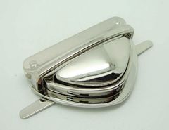 Triangular briefcase lock with screws 33 x 50 mm. Nickel Color: Silver