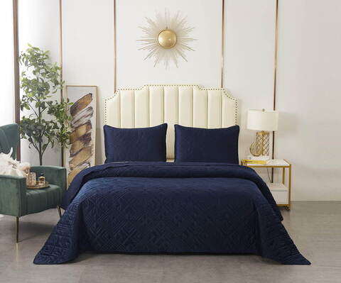 Покрывало 230х250 и 2 наволочки 50х70 Sofi De MarkO Себастьян Синий