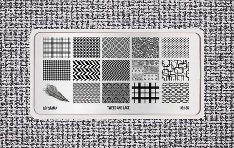 Пластина для стемпинга GO STAMP 186 Tweed and Lace