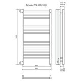 Полотенцесушитель электрический Terminus Ватикан П12 500x1000, sensor quick touch